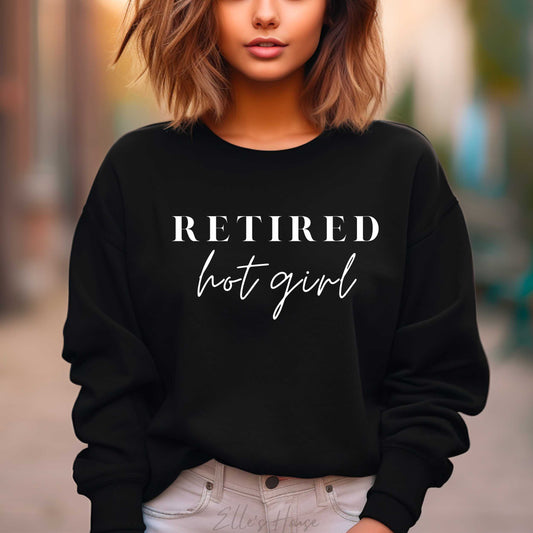 Retired Hot Girl Graphic Crewneck