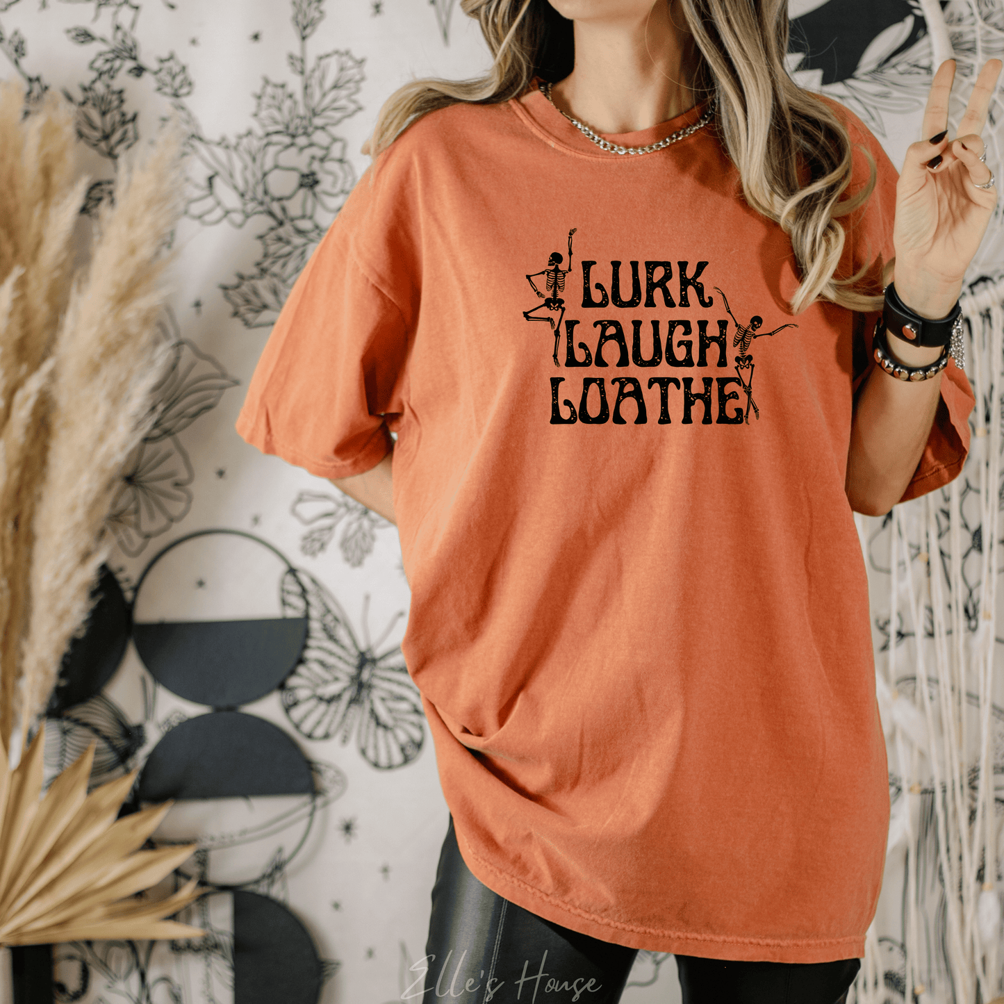 Lurk Laugh Loathe Halloween Graphic Tee