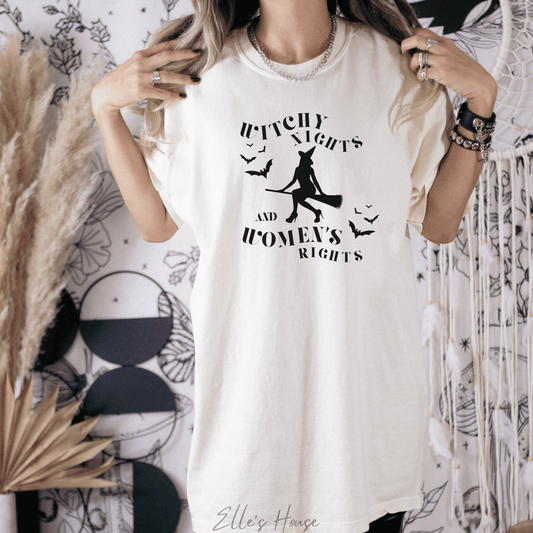 Witchy Nights & Women's Rights Halloween Graphic Tee